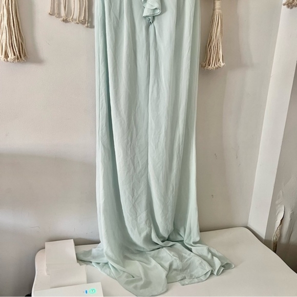 TFNC Cecilia Powder Blue Embellished Strapless Off Shoulder Gown - Picture 9 of 14